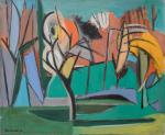 Pierre MONTHEILLET (1923-2011). « Paysage ». Huile sur toile, signée et...