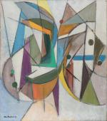 Pierre MONTHEILLET (1923-2011). « Abstraction ». Huile sur toile, Signée et datée...