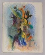 Pierre MONTHEILLET (1923-2011). « Abstraction ». Pastel sec sur papier, signé...