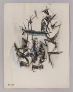 Pierre MONTHEILLET (1923-2011). « Abstraction ». Pastel sur papier, non signé...