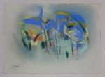 Pierre MONTHEILLET (1923-2011). « Abstraction ». Pastel sec sur papier bleuté,...