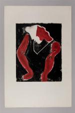 Pierre MONTHEILLET (1923-2011). « Visages de femme ». Monotype sur papier,...