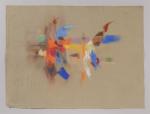 Pierre MONTHEILLET (1923-2011). « Abstraction ». Pastel sec sur papier beige....