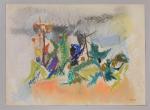 Pierre MONTHEILLET (1923-2011). « Paysage abstrait ». Pastel sec sur papier....