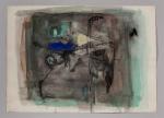 Pierre MONTHEILLET (1923-2011). « Abstraction ». Gouache sur papier, signée et...