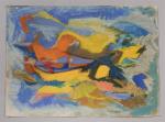 Pierre MONTHEILLET (1923-2011). « Paysage abstrait ». Pastel sec sur papier, non...