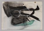 Pierre MONTHEILLET (1923-2011). « Abstraction ». Aquarelle, encre et pastel sur papier,...