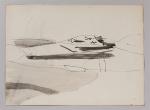 Pierre MONTHEILLET (1923-2011). « Paysage abstrait ». Lavis d'encre sur papier, non...