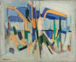 Pierre MONTHEILLET (1923-2011). « Paysage abstrait ». Huile sur toile, Signée et...
