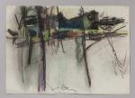 Pierre MONTHEILLET (1923-2011). « Paysage abstrait ». Pastel sur papier, non signé,...
