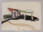 Pierre MONTHEILLET (1923-2011). « Abstraction ». Fusain, pastel, aquarelle et gouache sur...