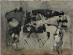 Pierre MONTHEILLET (1923-2011). « Paysage abstrait, circa 1952 ». Huile sur...