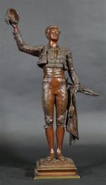 DUBUCAND A.E Fils (XIX's-XX's) : Le Toréador. Bronze à patine...