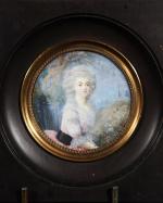 Miniature d'époque fin XIX's représentant une dame de qualité du...