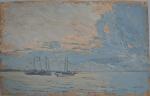 Georges LHERMITTE (1882-1967)
Voiliers au mouillage
Huile sur toile sans châssis
20.5 x...