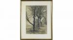 Adolphe APPIAN (1818-1898). " Les grands arbres en hiver "....