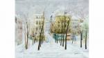 Georges DAMIN (né en 1942). " Place sous la neige...