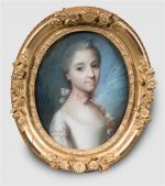ECOLE FRANCAISE du XVIIIème siècle. "Portrait de Marie-Marguerite de Berthon...