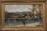 Adolphe APPIAN (1818-1898), " Les environs d'Artemare ", 1880. Huile...