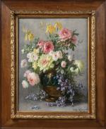 Adolphe Louis CASTEX-DÉGRANGE (1840-1918), " Nature morte au vase fleuri...