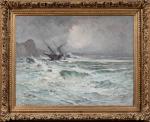 Emile NOIROT (1853-1924) , "A la côte", 1902, Huile sur...