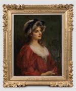 Albert LYNCH (1851-1912), " Portrait de jeune femme ". Huile...