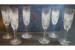 SAINT LOUIS - Six flûtes à champagne en cristal taillé