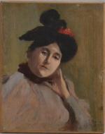 R. HOUSTON (XIX-XXème)
Portrait de dame, 1885. 
Huile sur toile signée...