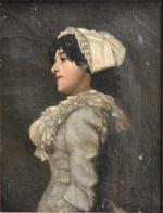 ECOLE FRANCAISE du XIXème d'après GOUPIL
Portrait de dame, 1884. 
Huile...