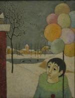 Alain THOMAS (né en 1942)
Des ballons dans la neige, 1966.
Huile...