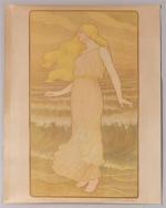 Paul Berthon (1872-1934). " La vague ". Lithographie en couleurs....