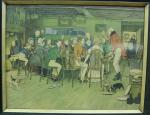 ALDIN Cecil (1870-1935), Scène de taverne, estampe - 38 x...