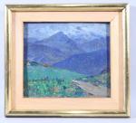 GOMEZ-GIMENO Ricardo  (1892-1954) Paysage montagneux
huile sur panneau Signée en...