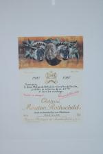 Château Mouton Rothschild 1987 - 56 x 43 cm -...