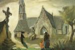 DANWALK Daniel (1909-?), L'église, huile sur toile signée en bas...