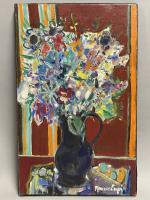 Maurice EMPI (1933) "Fleurs" huile sur toile signée en bas...