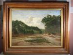 DULUC Noëly (1864-1952)
"Chemin landais" huile sur toile signée en bas...