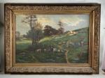 DULUC Noëly (1864-1952)
"Paysage animée à la bergère" huile sur toile...