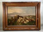 DULUC Noëly (1864-1952)
"Moutons en bord de mer" huile sur toile...