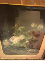 REGNIER, "Bouquet de roses au naturel", gouache sur papier contrecollé...
