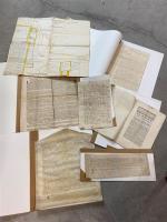 Ensemble de sept documents manuscrits, parchemins du XVe XVIIIe siècle.
