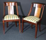 Paire de chaises gondoles de style Restauration en bois teinté...