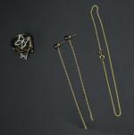 Bracelet et paire de pendants d'oreilles en or jaune 750...