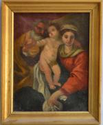 ECOLE FRANCAISE du XIXème
La Sainte Famille
Huile sur toile
35.5 x 27...