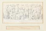 Jacques-Louis DAVID (1748-1825)
"Les jeunes d'Athènes livrés à Minos"
Plume et encre...
