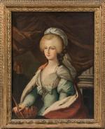 Ecole FRANCAISE du XVIIIème siècle. Portrait de Marie Caroline de...