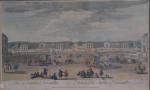 VUE D'OPTIQUE représentant une vue des écuries de Versailles
XVIIIème
25 x...
