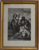 d'après Louis DEVEDEUX (1820-1874), 
gravé par Hippolyte GARNIER (1802-1855)
Vente d'esclave
Gravure
76.5...