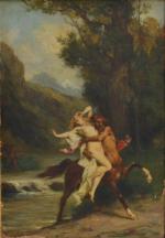 P. HUMBERT (XIXème)
L'enlèvement de Déjanire par le centaure Nessus
Huile sur...