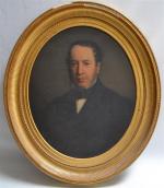 P. CELLIEN (XIXème)
Portrait présumé d'Alexandre Coupevent Desgraviers
Huile sur toile ovale...